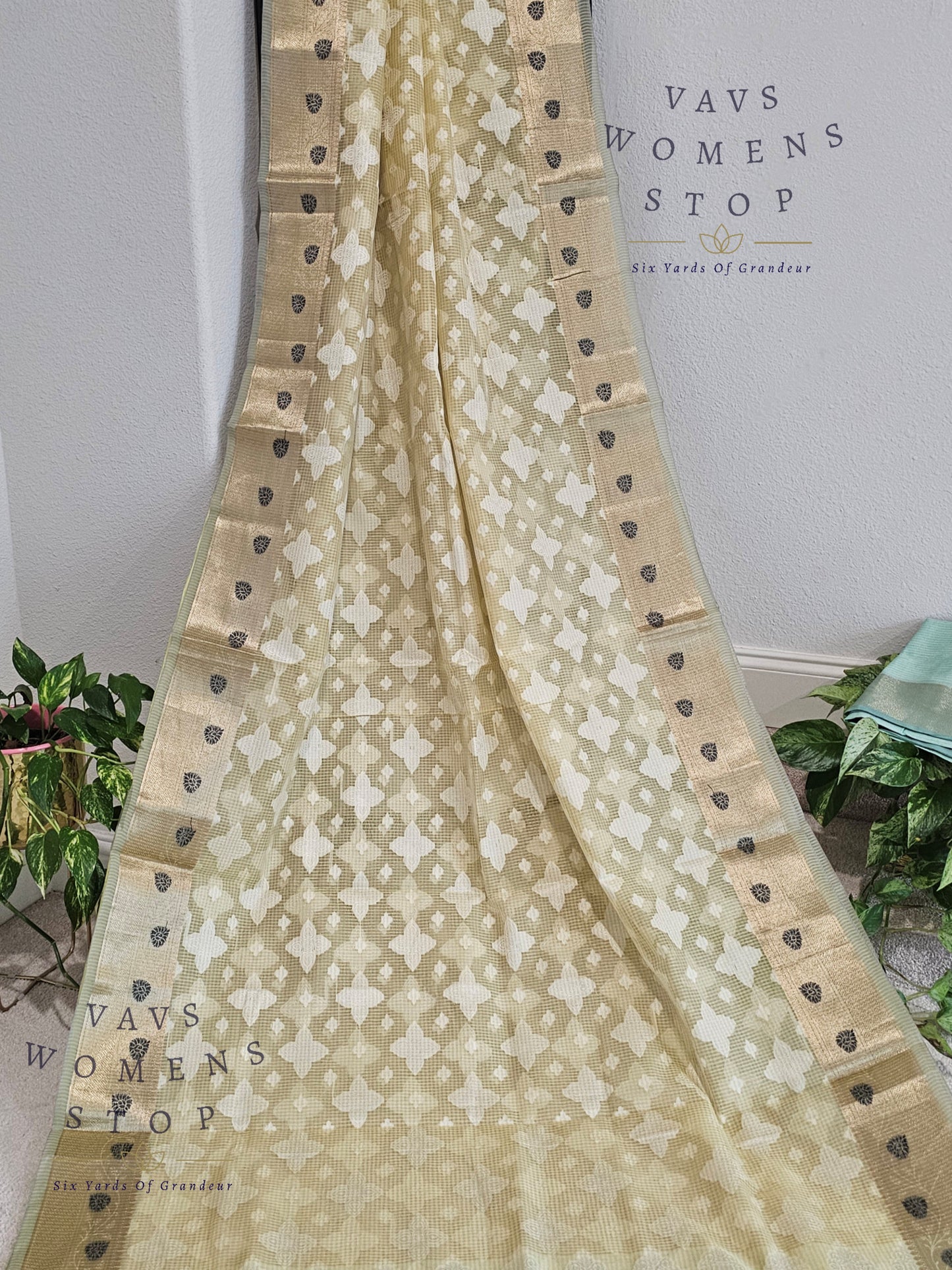 Yellow Shade Kota Kora Silk Saree