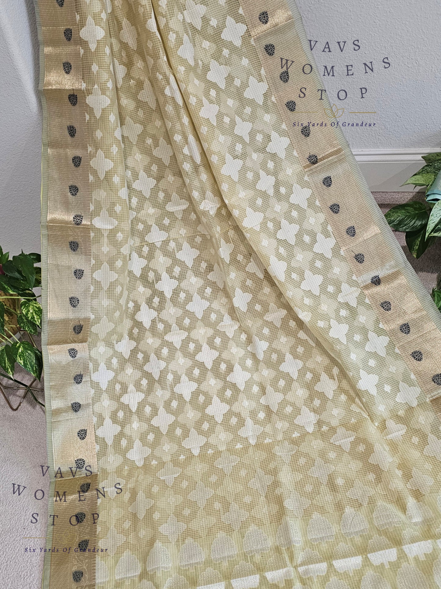 Yellow Shade Kota Kora Silk Saree