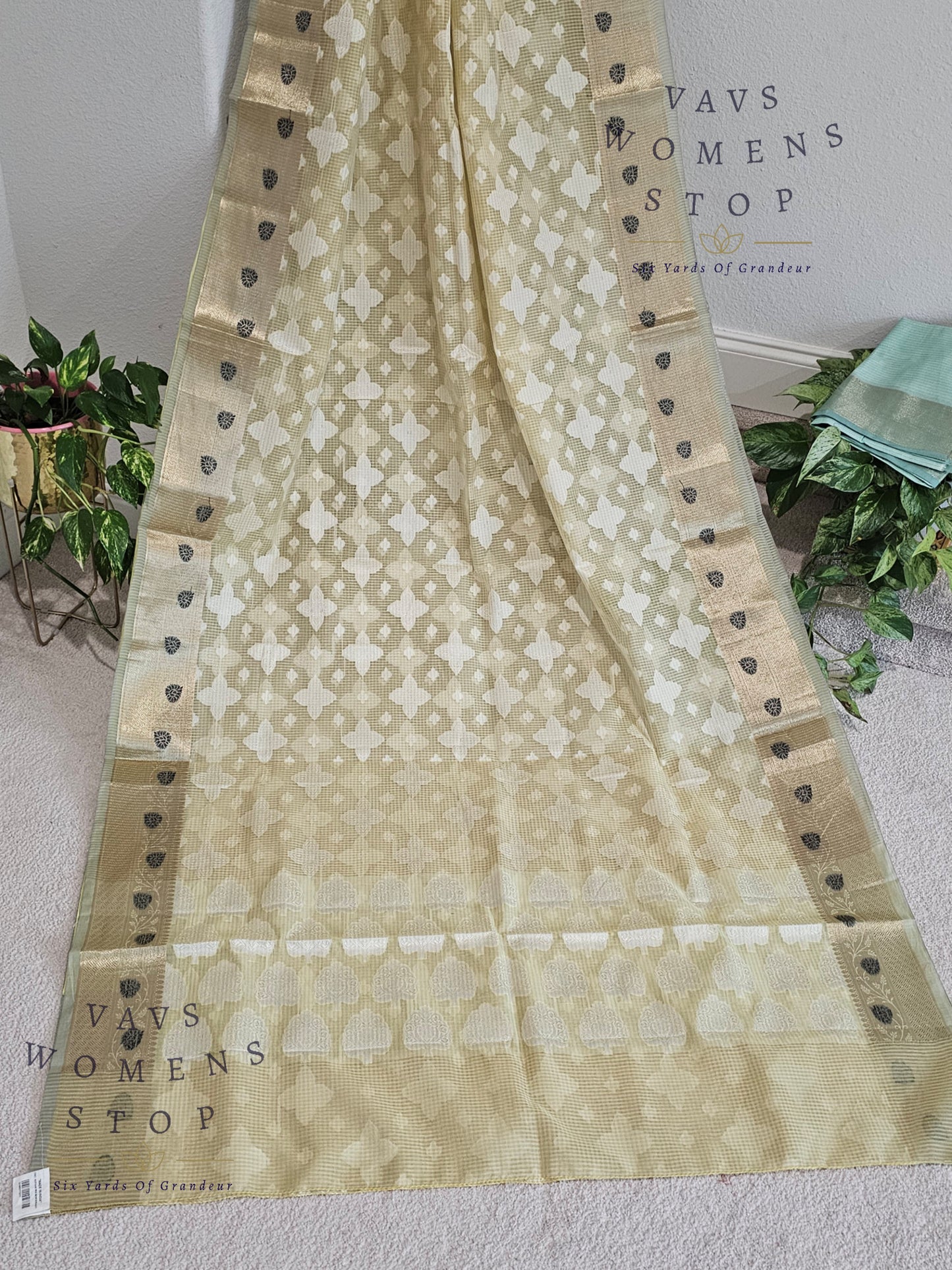 Yellow Shade Kota Kora Silk Saree