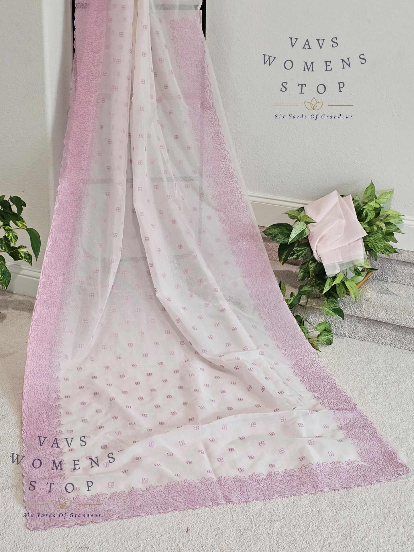 Semi Organza Chikankari Designer Saree