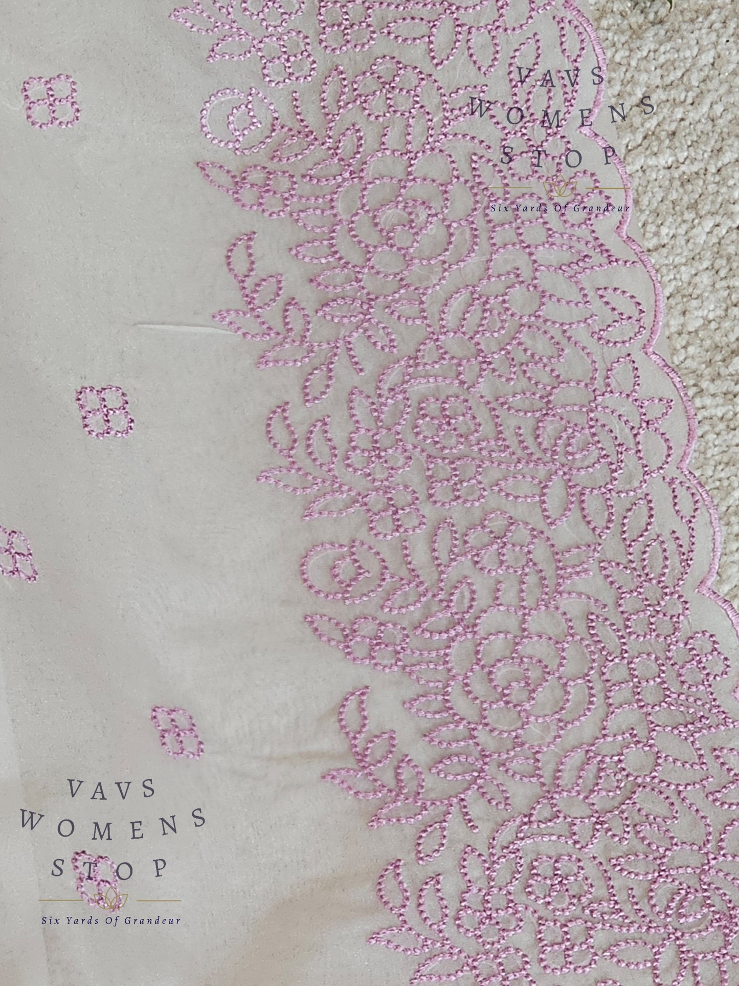 Semi Organza Chikankari Designer Saree