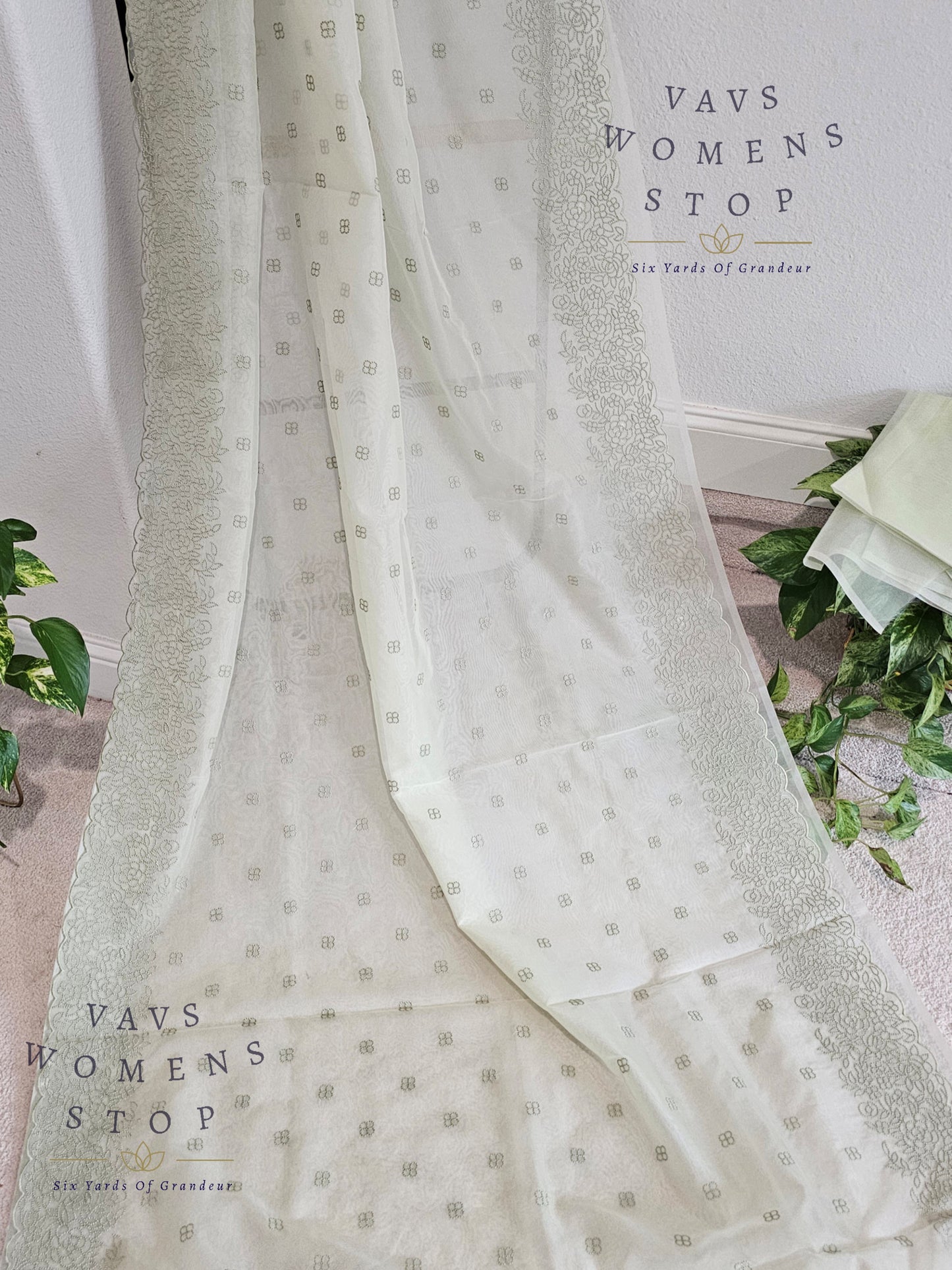 Soft Organza Chikankari Designer Saree