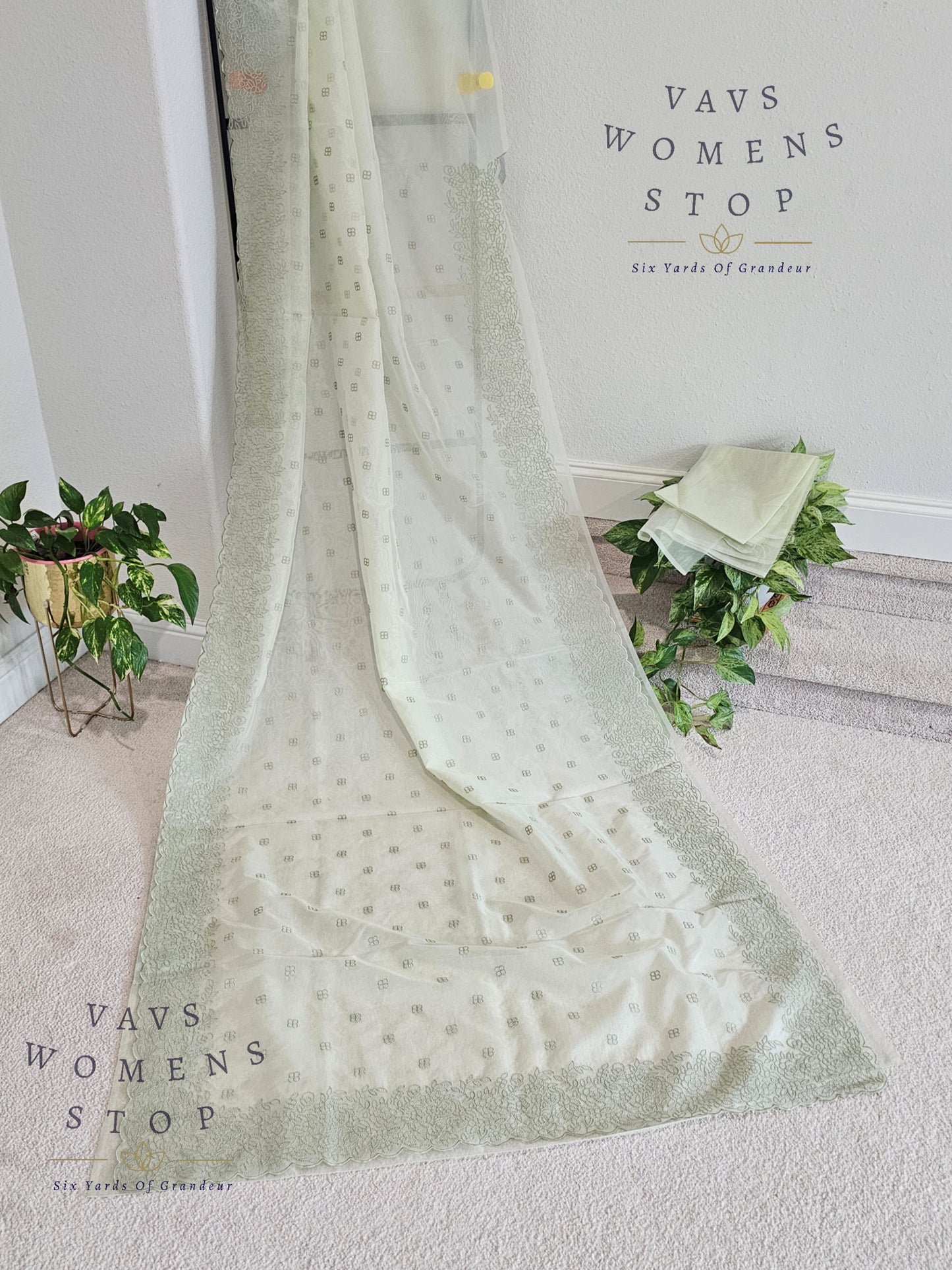 Soft Organza Chikankari Designer Saree