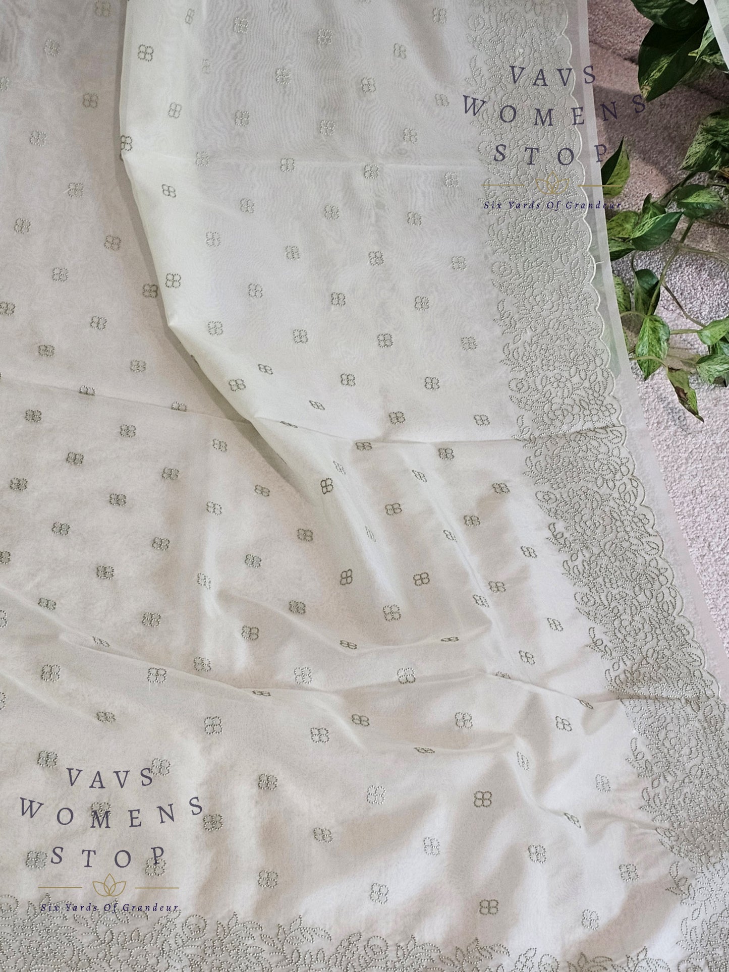 Soft Organza Chikankari Designer Saree