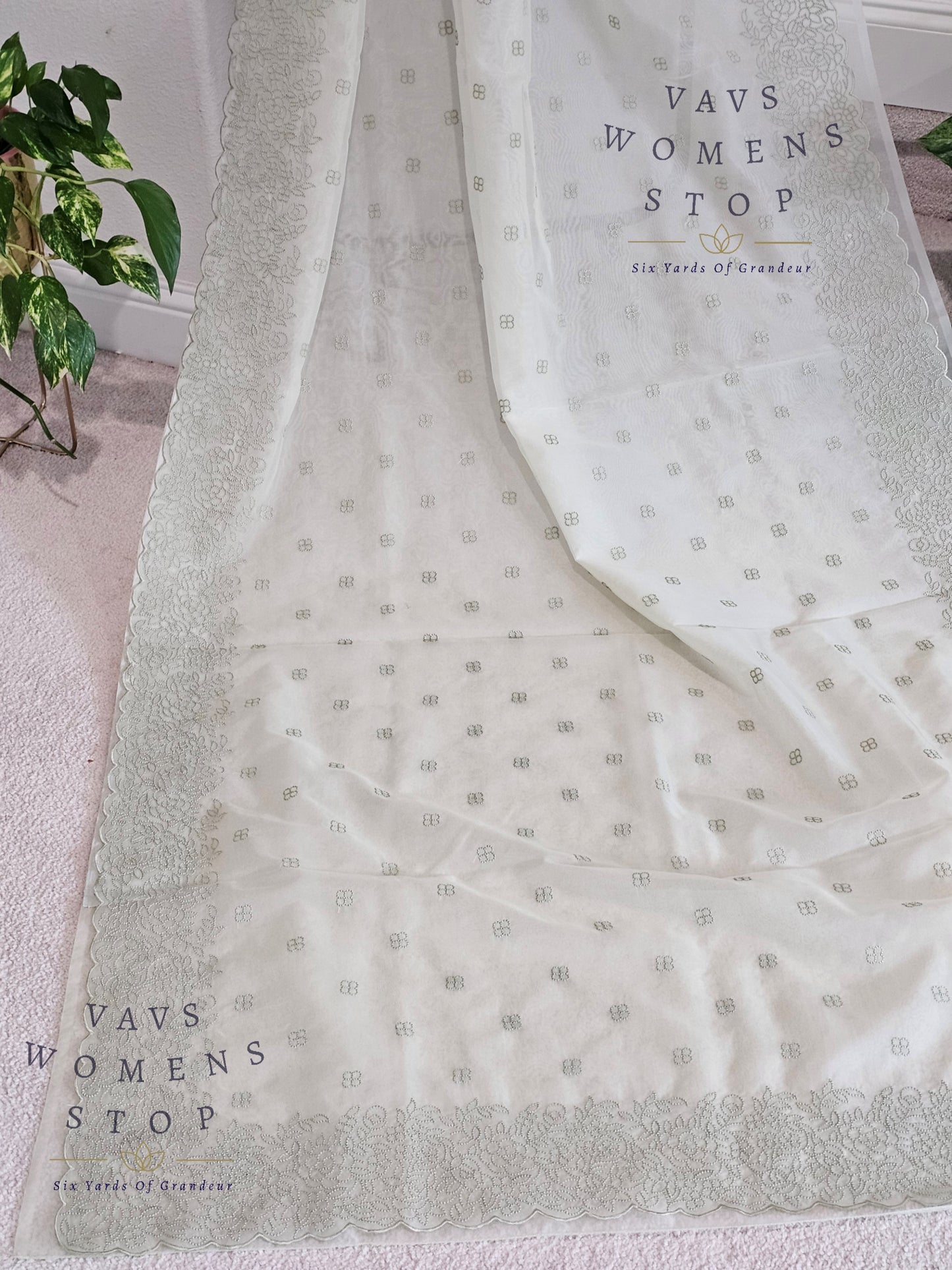 Soft Organza Chikankari Designer Saree