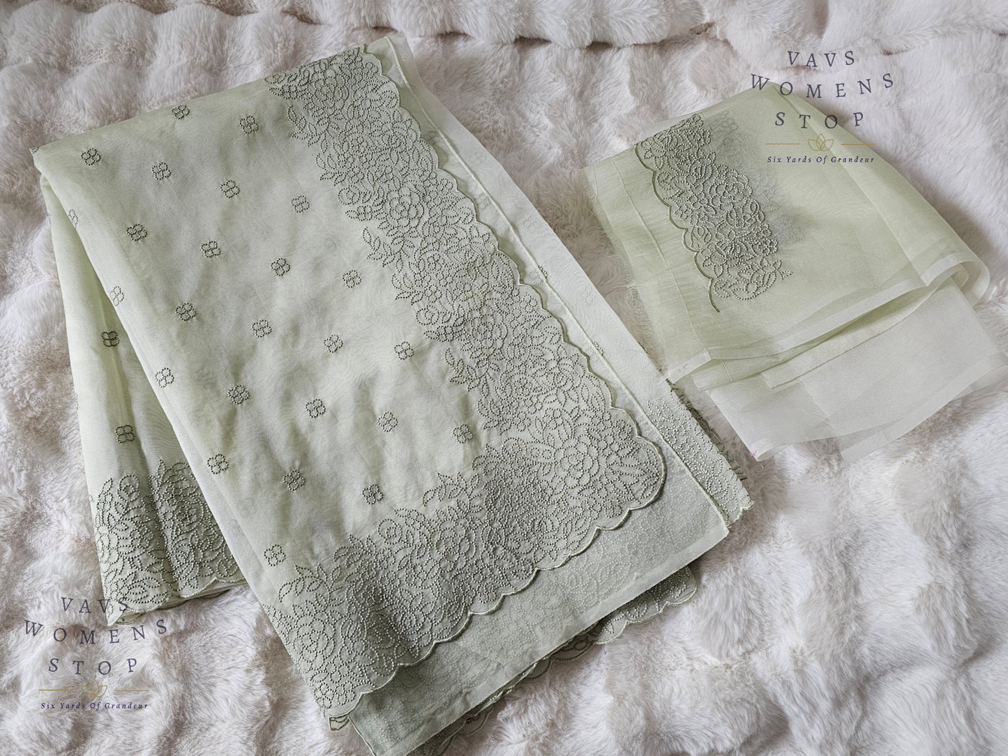 Soft Organza Chikankari Designer Saree