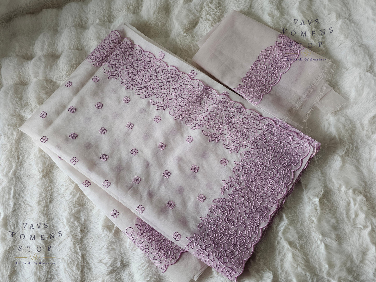 Semi Organza Chikankari Designer Saree
