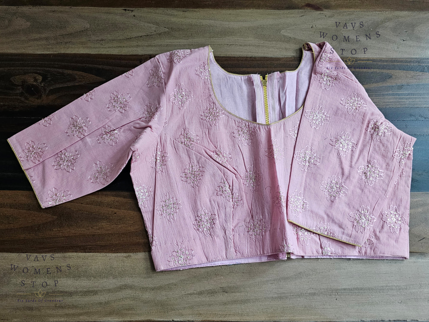 Pink Shade Cotton Chikankari Blouse