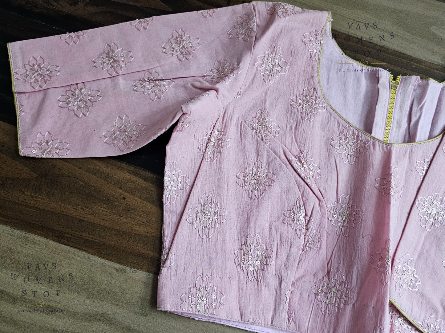 Pink Shade Cotton Chikankari Blouse