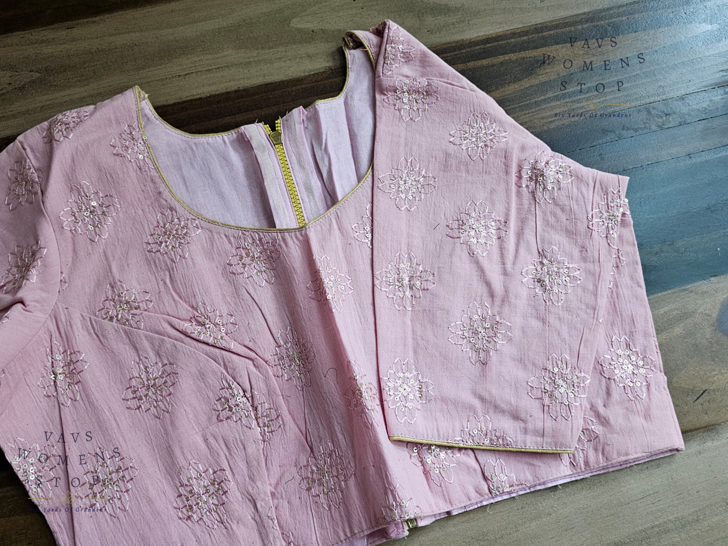 Pink Shade Cotton Chikankari Blouse