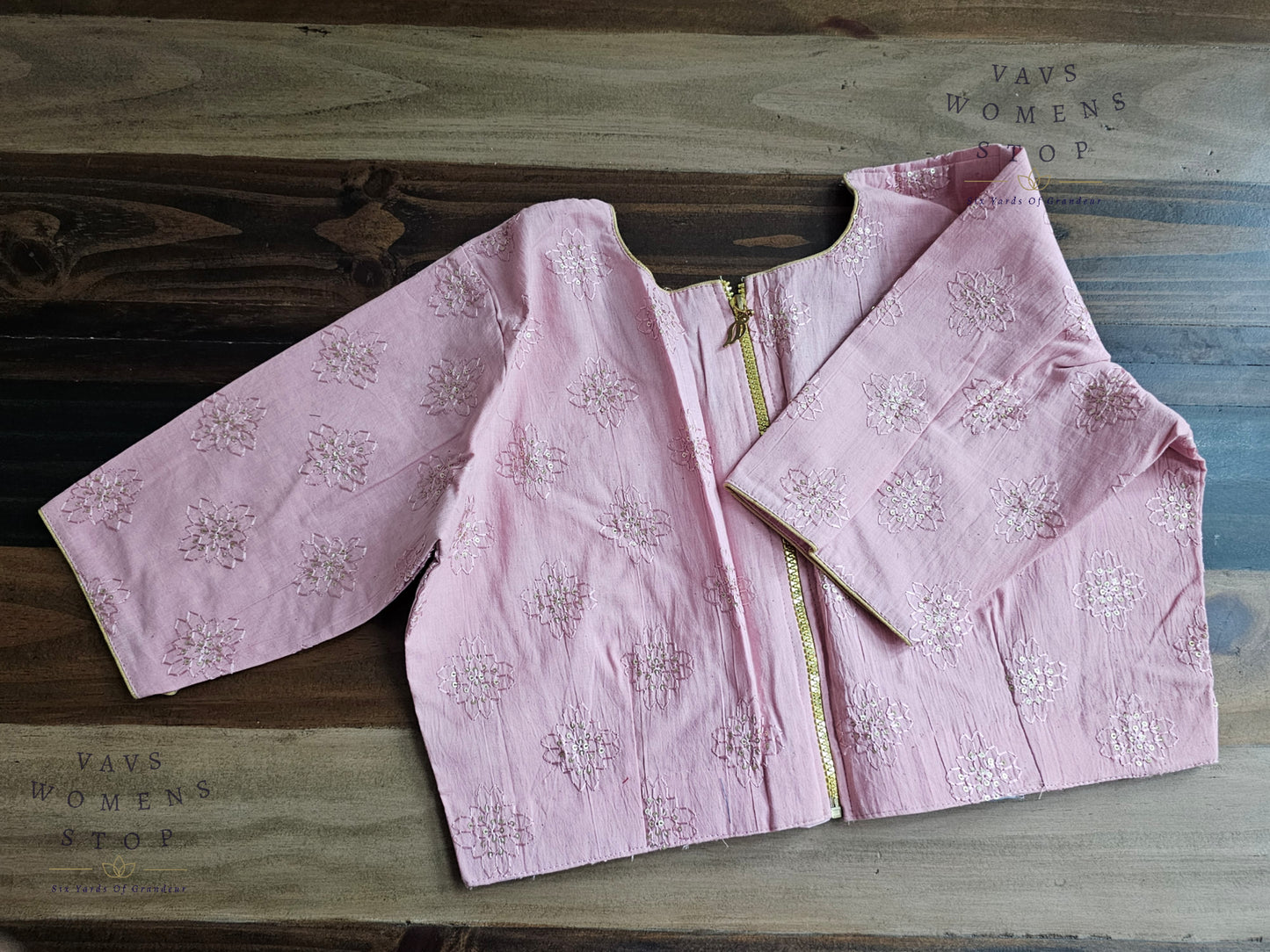 Pink Shade Cotton Chikankari Blouse