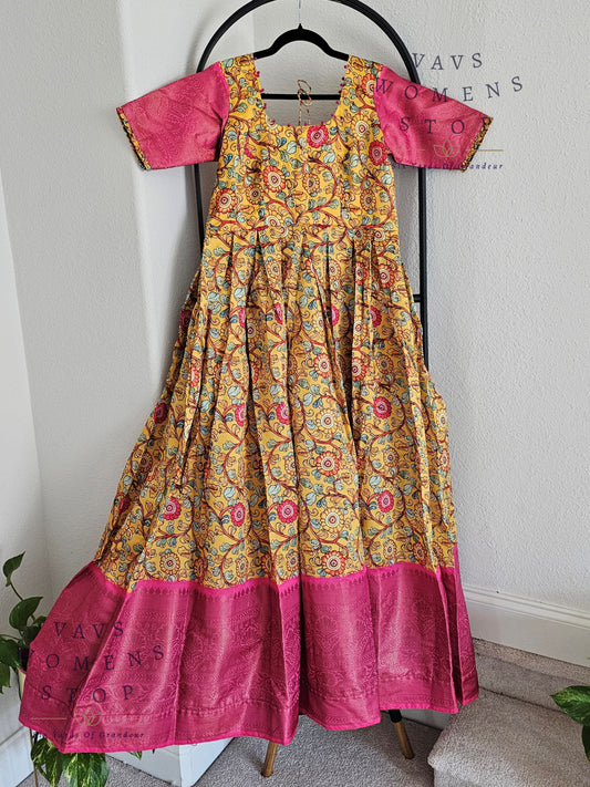 Kalamkari Benarasi Silk Trending Frock