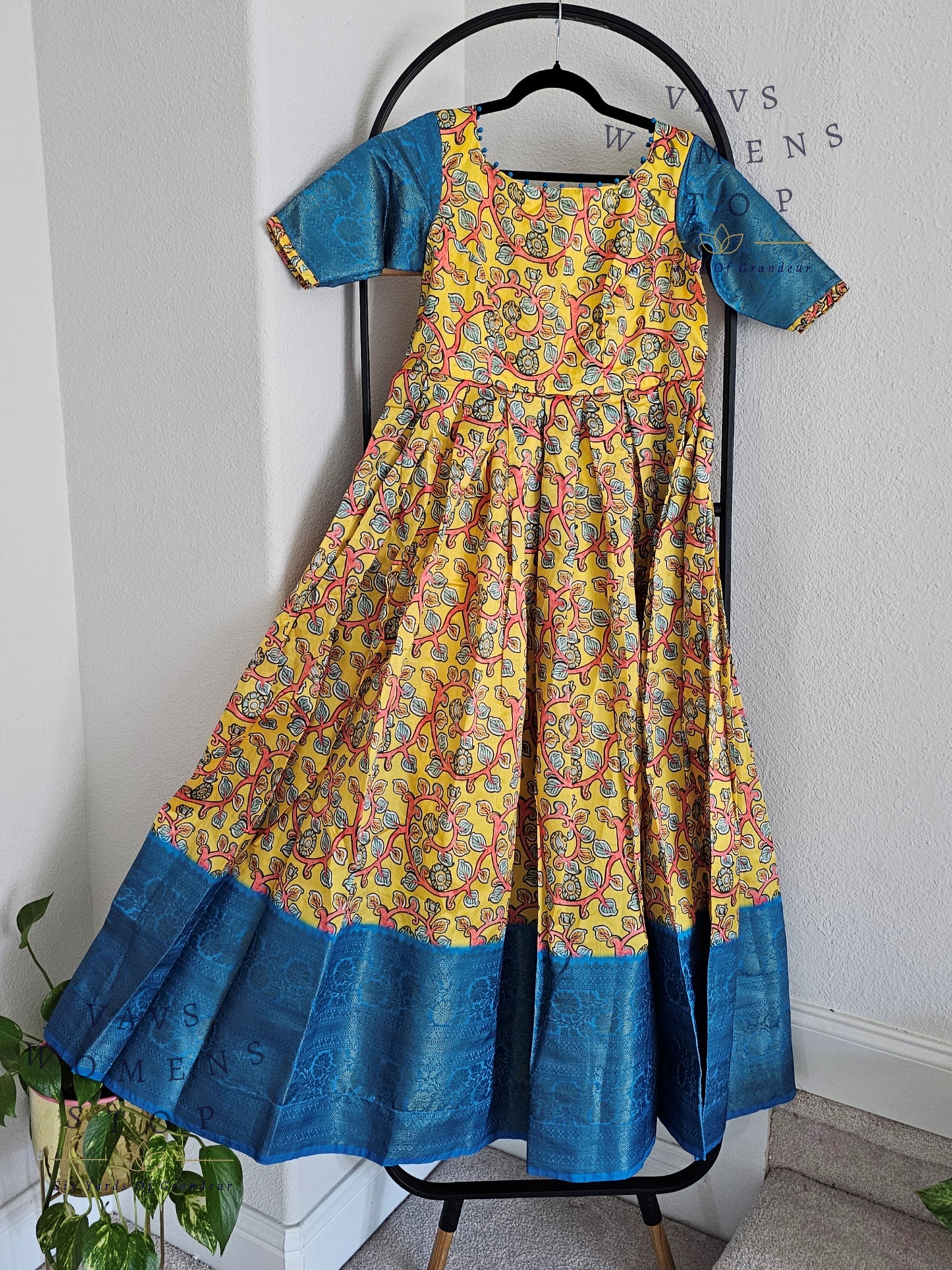 Kalamkari Benarasi Silk Long Frock