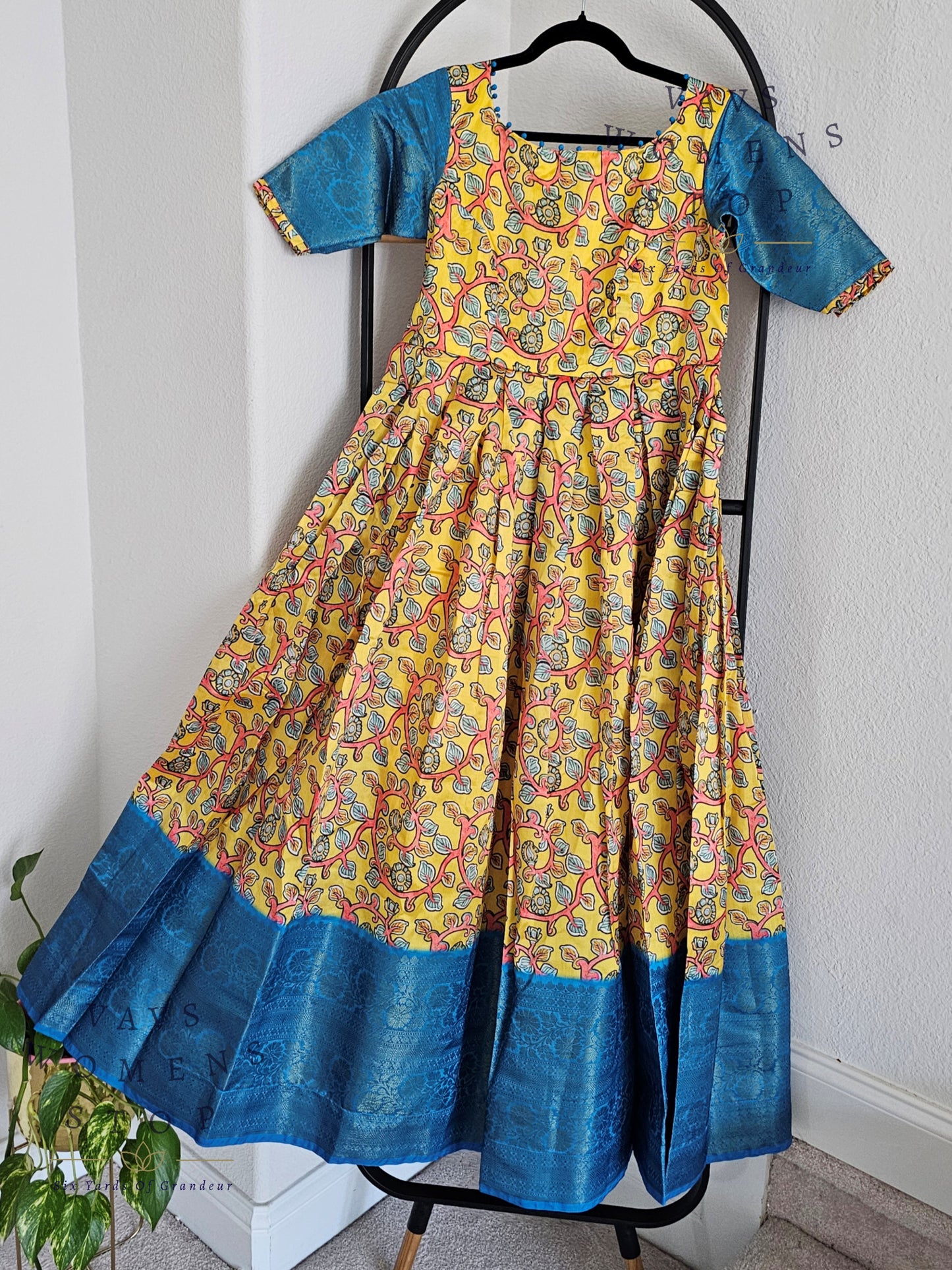 Kalamkari Benarasi Silk Long Frock