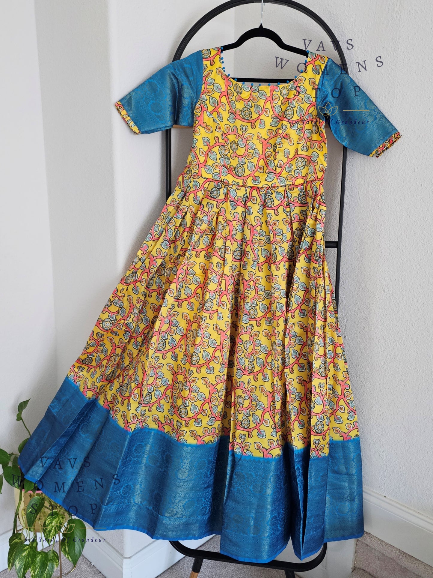 Kalamkari Benarasi Silk Long Frock