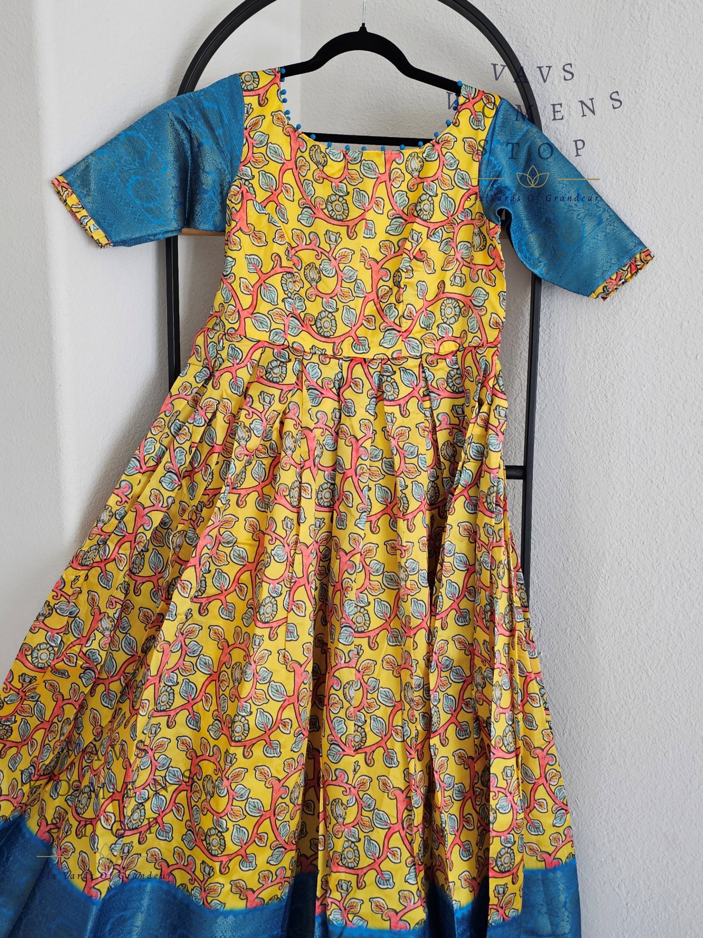Kalamkari Benarasi Silk Long Frock