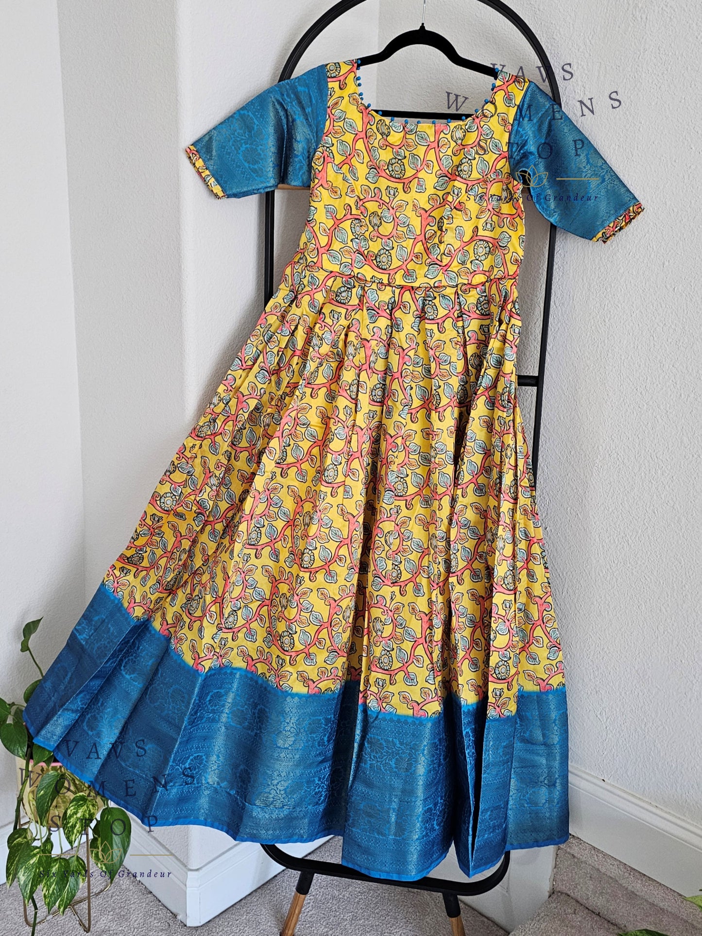 Kalamkari Benarasi Silk Long Frock
