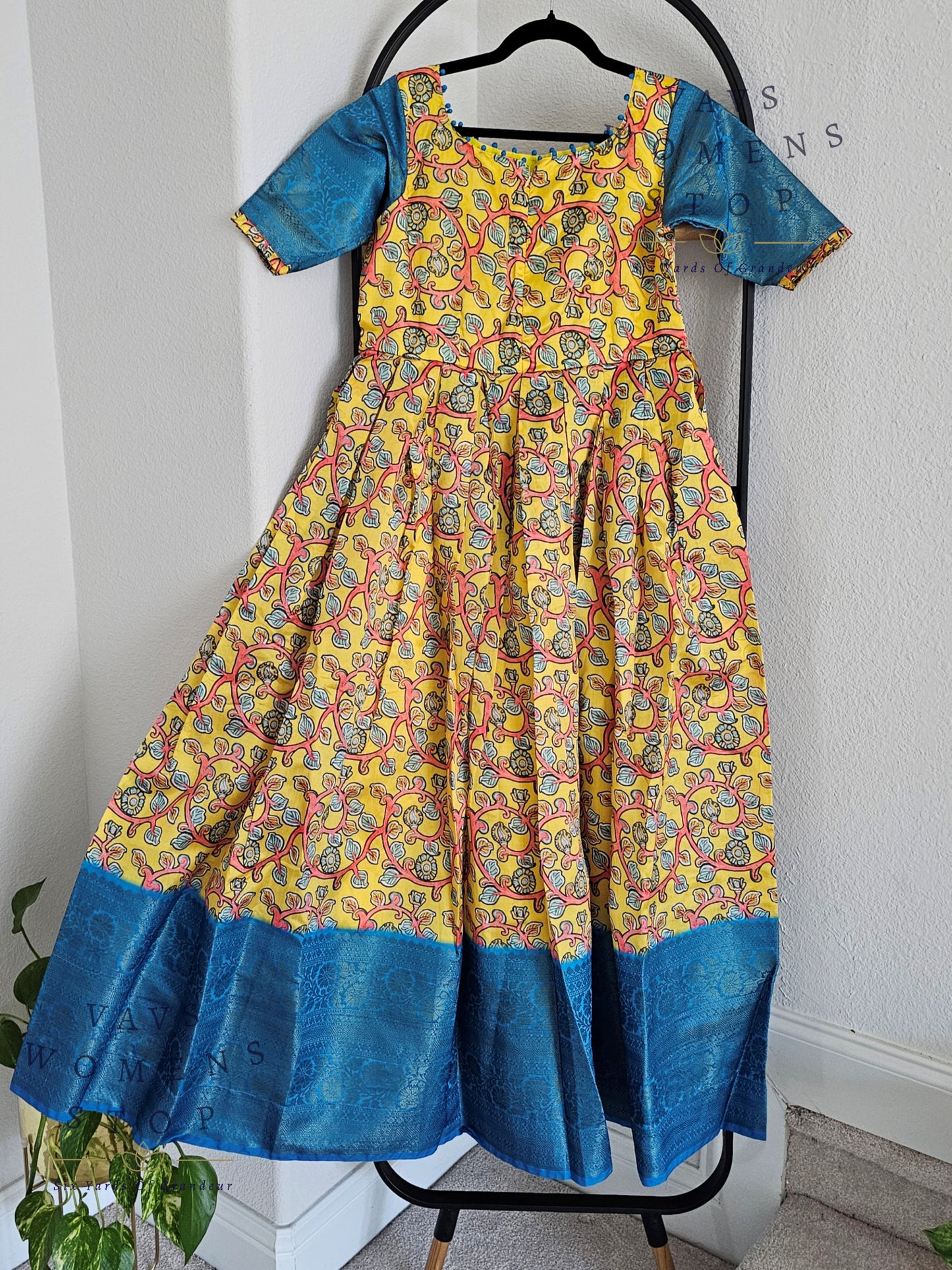 Kalamkari Benarasi Silk Long Frock