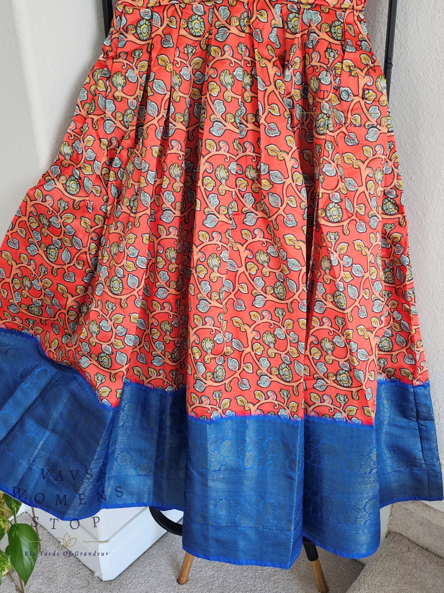 Kalamkari Print Benarasi Silk Long Frock