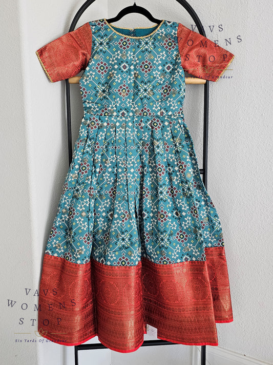 Patola Print Benarasi Long Frock/Gown