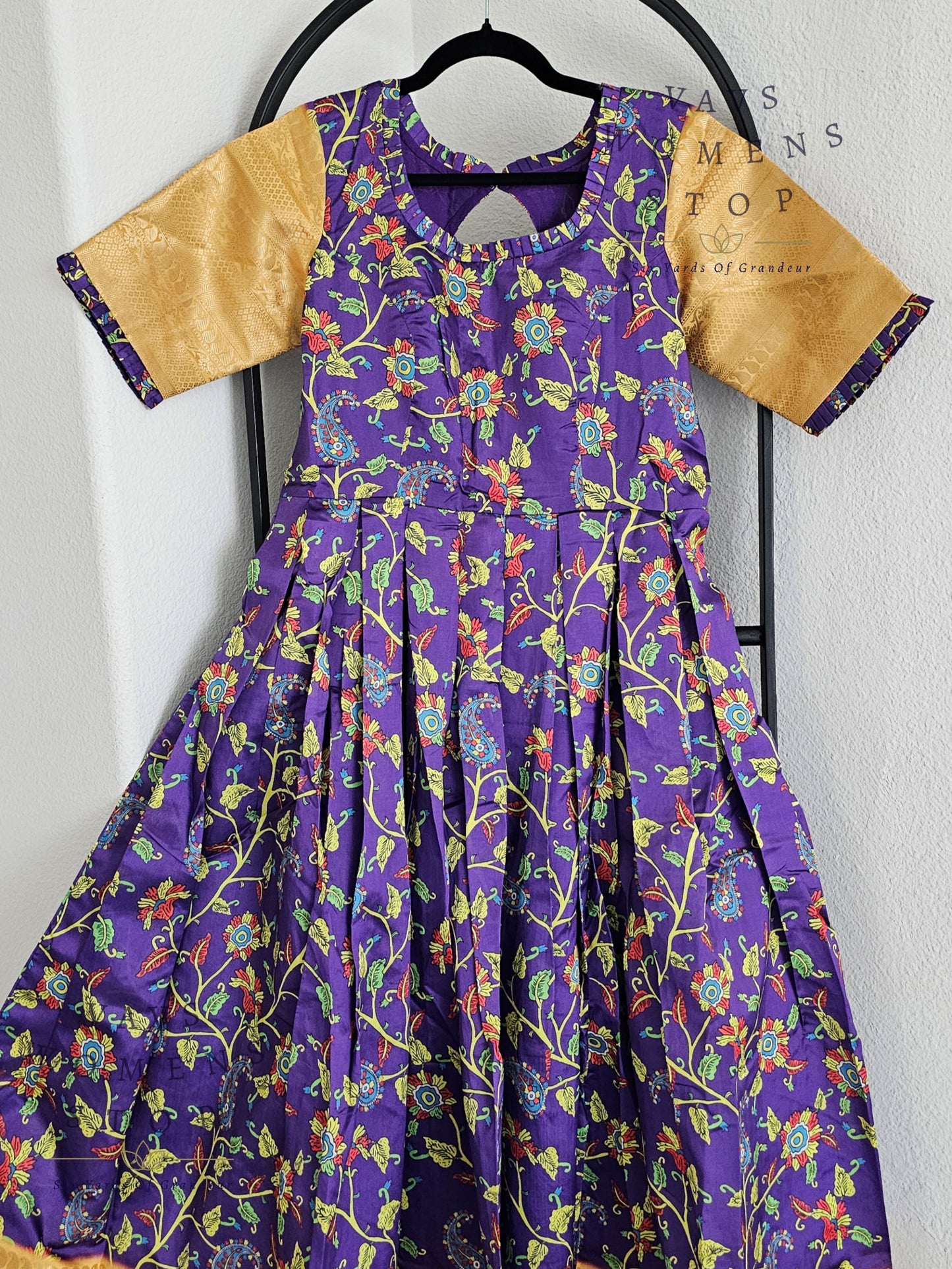 Kalamkari Print Benarasi Silk Long Frock