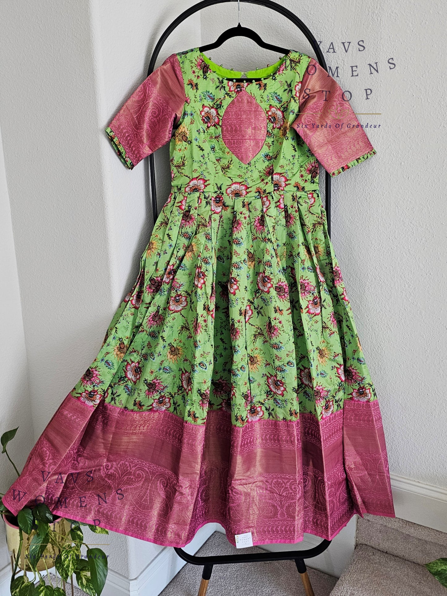 Kalamkari Benarasi Silk Long Frock