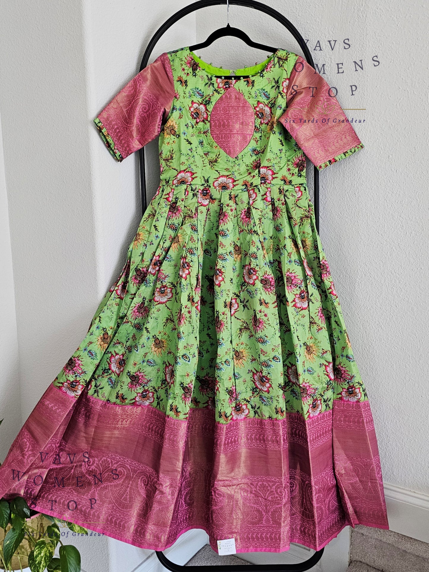 Kalamkari Benarasi Silk Long Frock