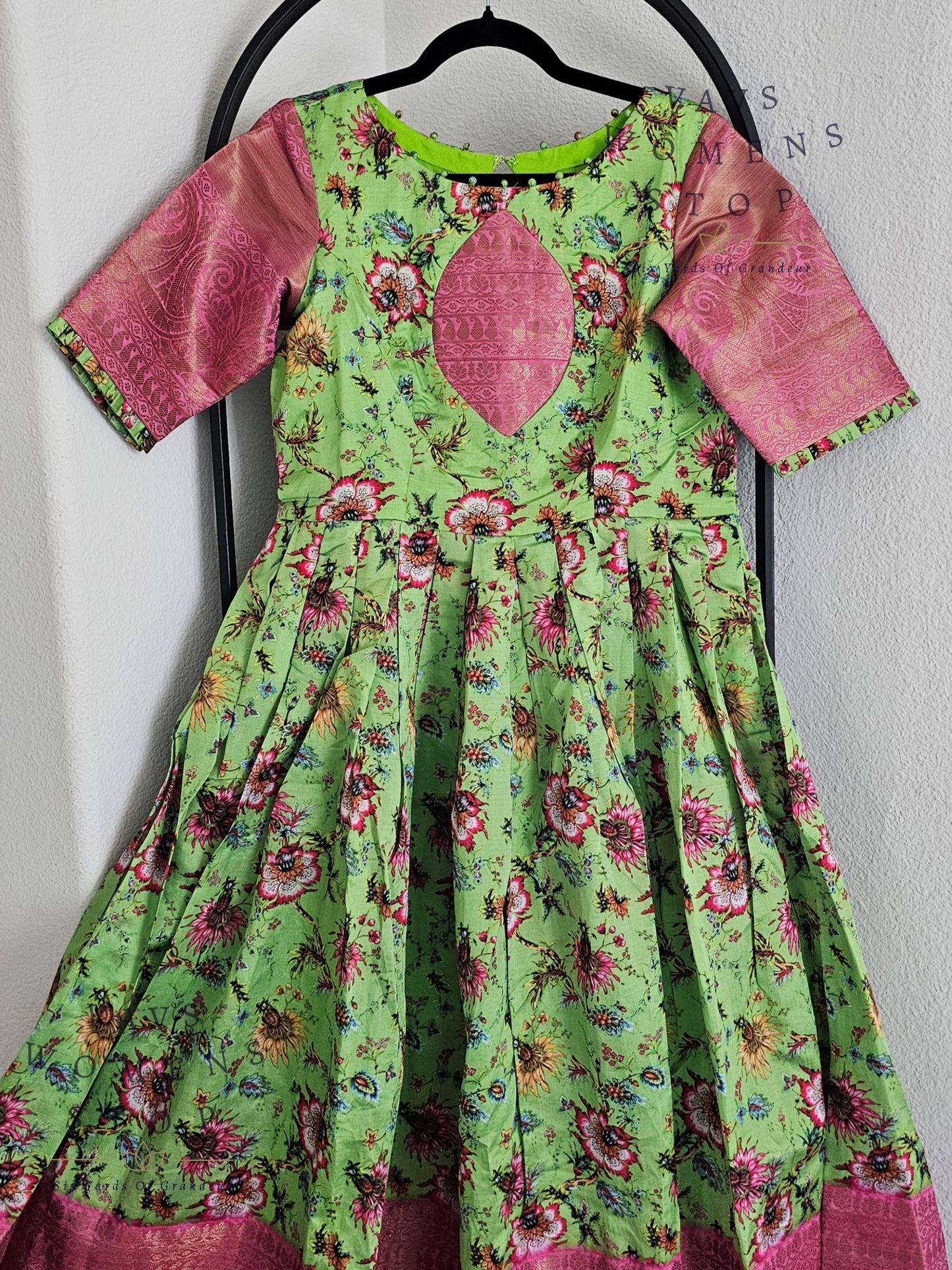 Kalamkari Benarasi Silk Long Frock
