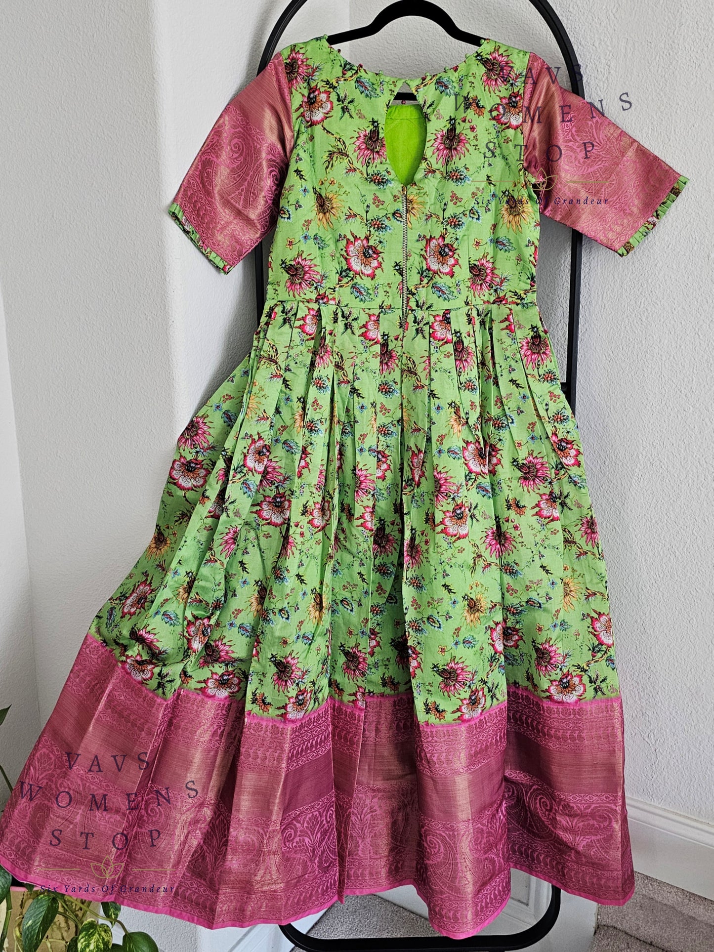 Kalamkari Benarasi Silk Long Frock