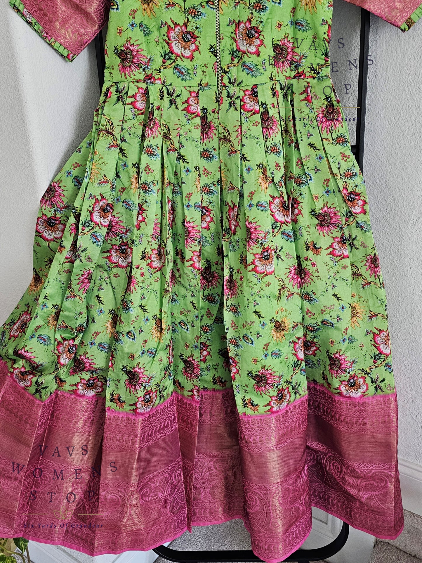 Kalamkari Benarasi Silk Long Frock
