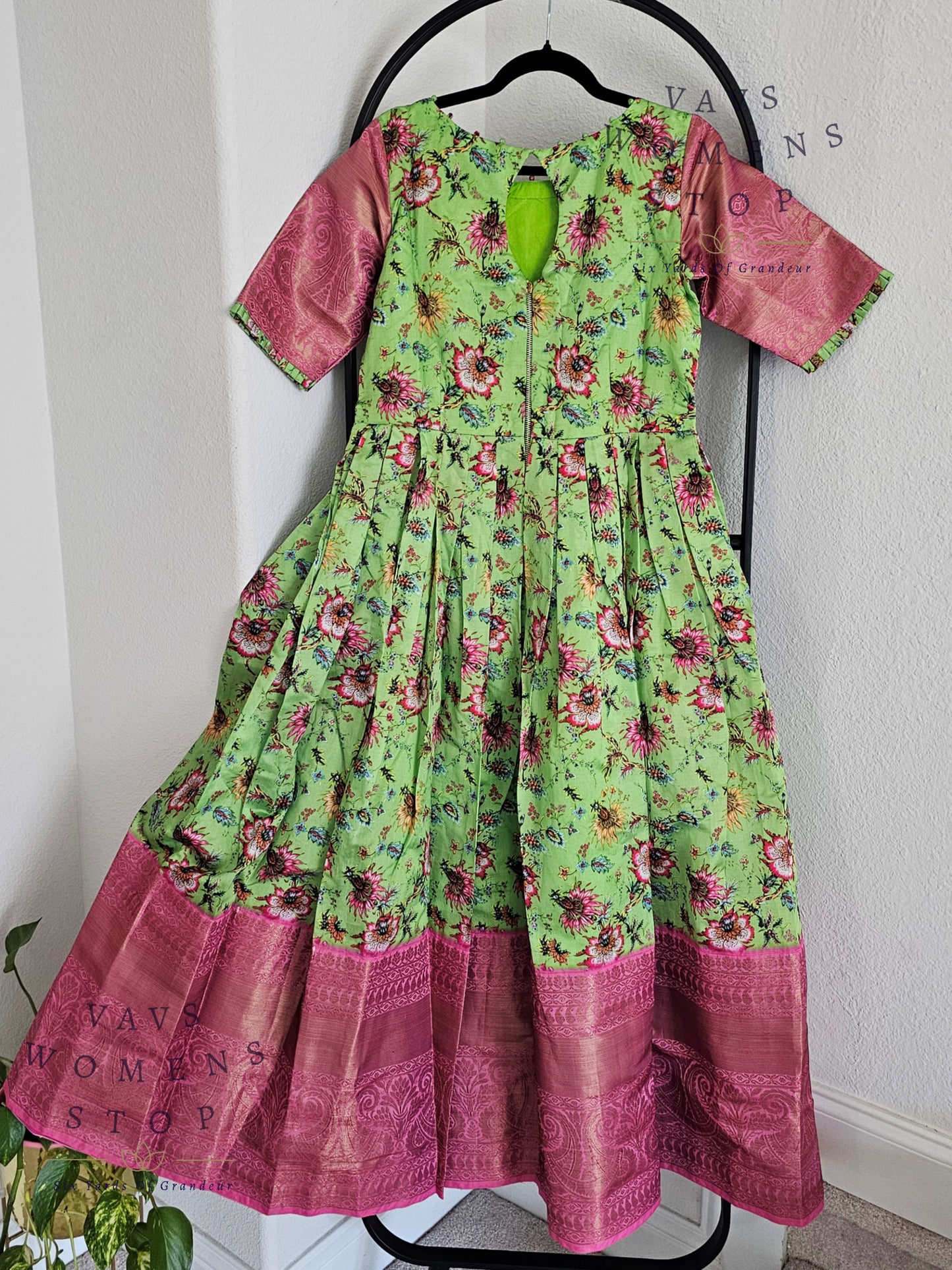 Kalamkari Benarasi Silk Long Frock