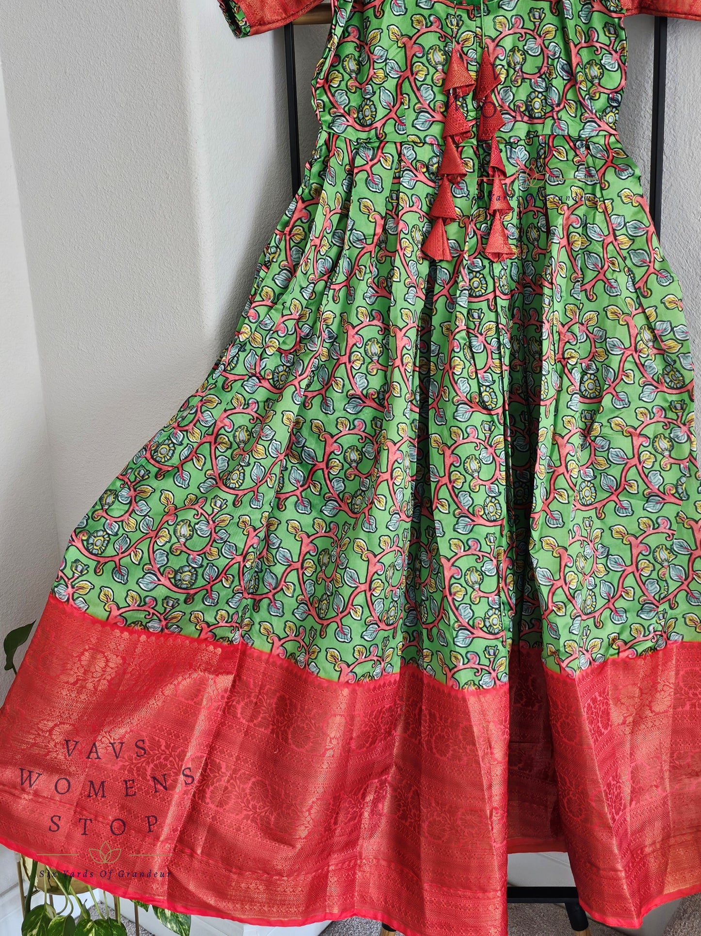Kalamkari Print Benarasi Silk Long Frock