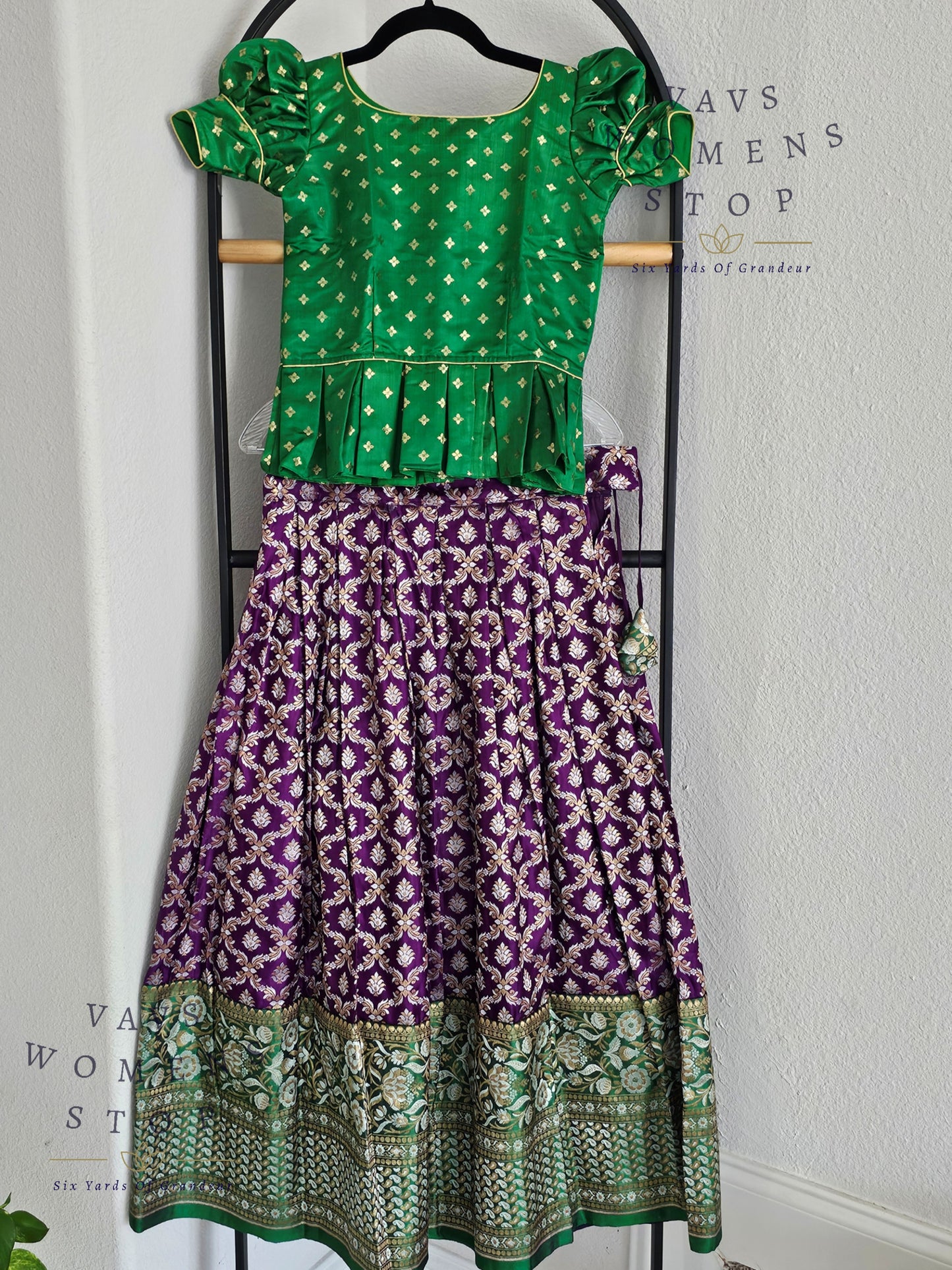 Satin Benarasi Lehenga/Langa Blouse