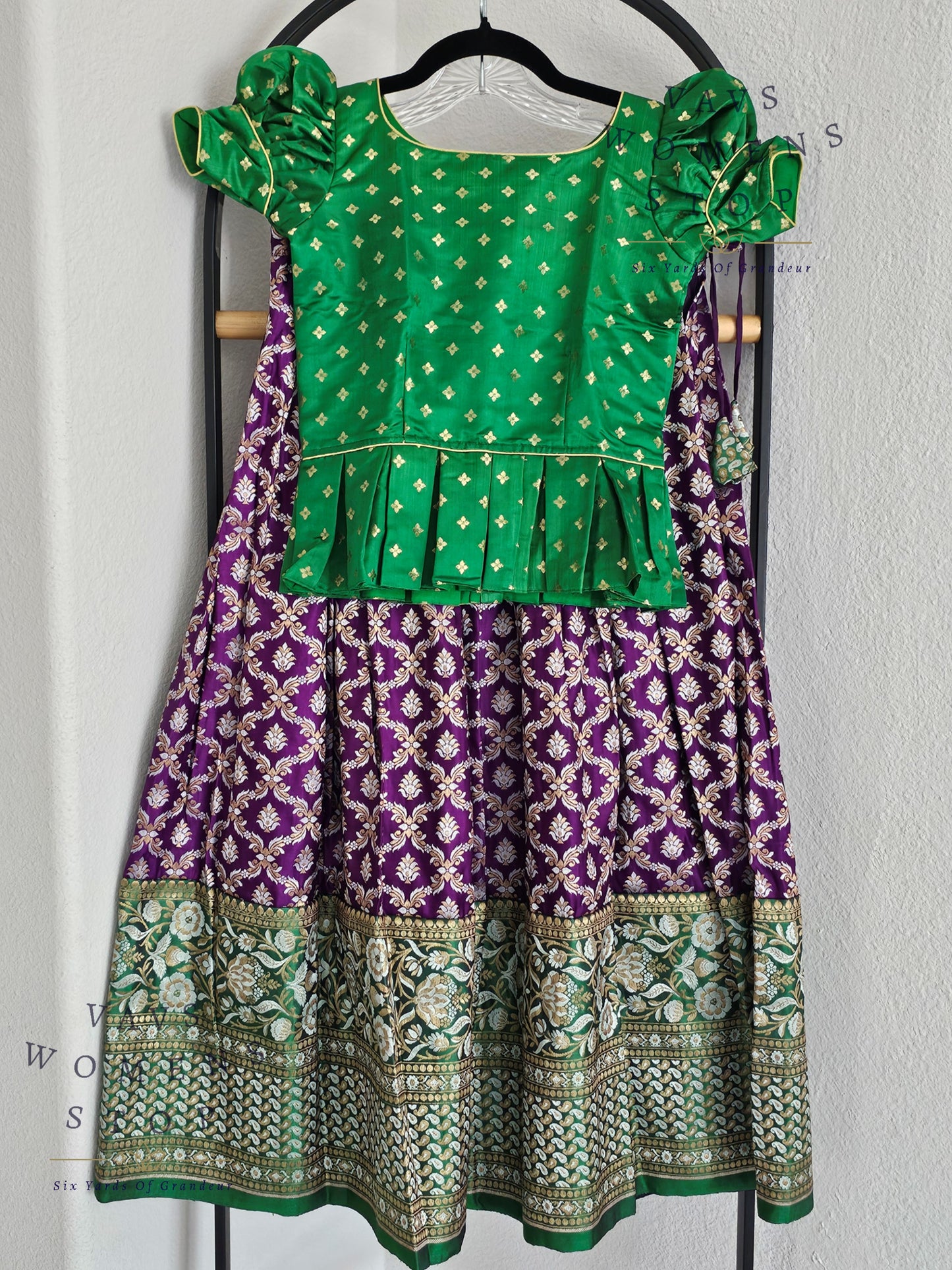 Satin Benarasi Lehenga/Langa Blouse