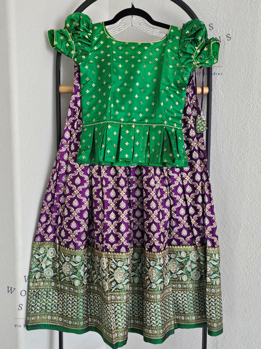 Satin Benarasi Lehenga/Langa Blouse
