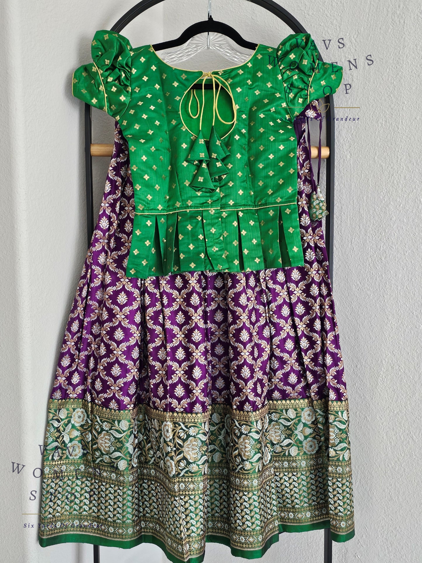 Satin Benarasi Lehenga/Langa Blouse