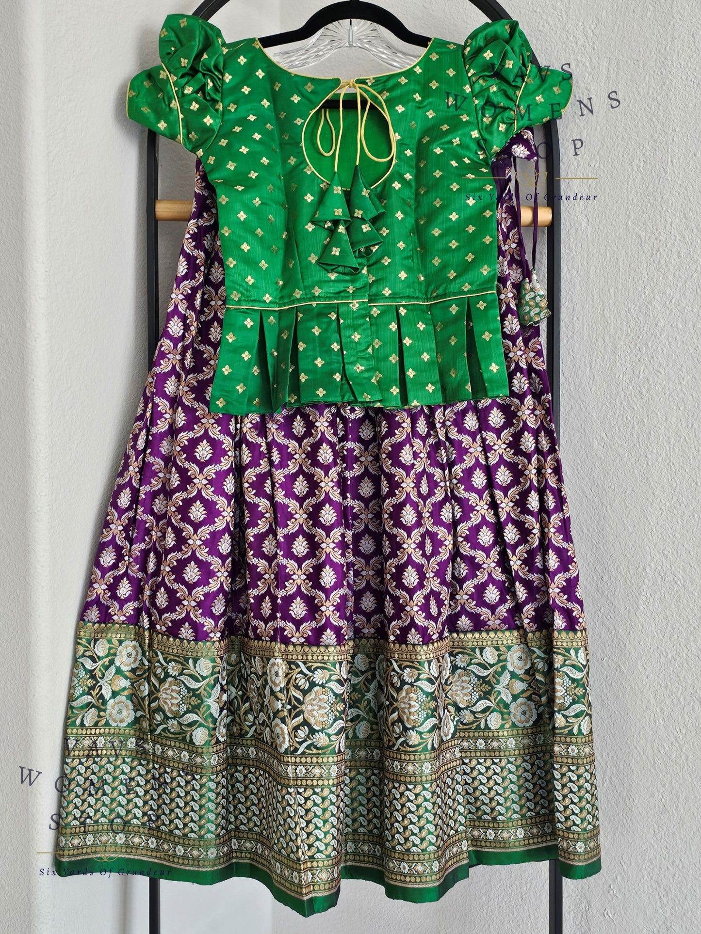 Satin Benarasi Lehenga/Langa Blouse