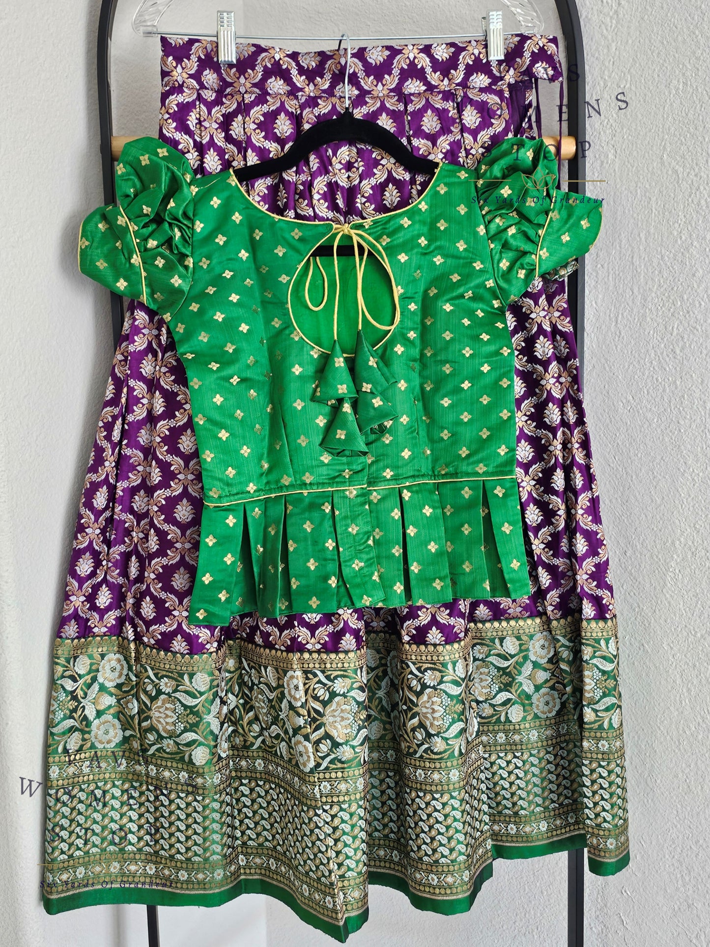 Satin Benarasi Lehenga/Langa Blouse