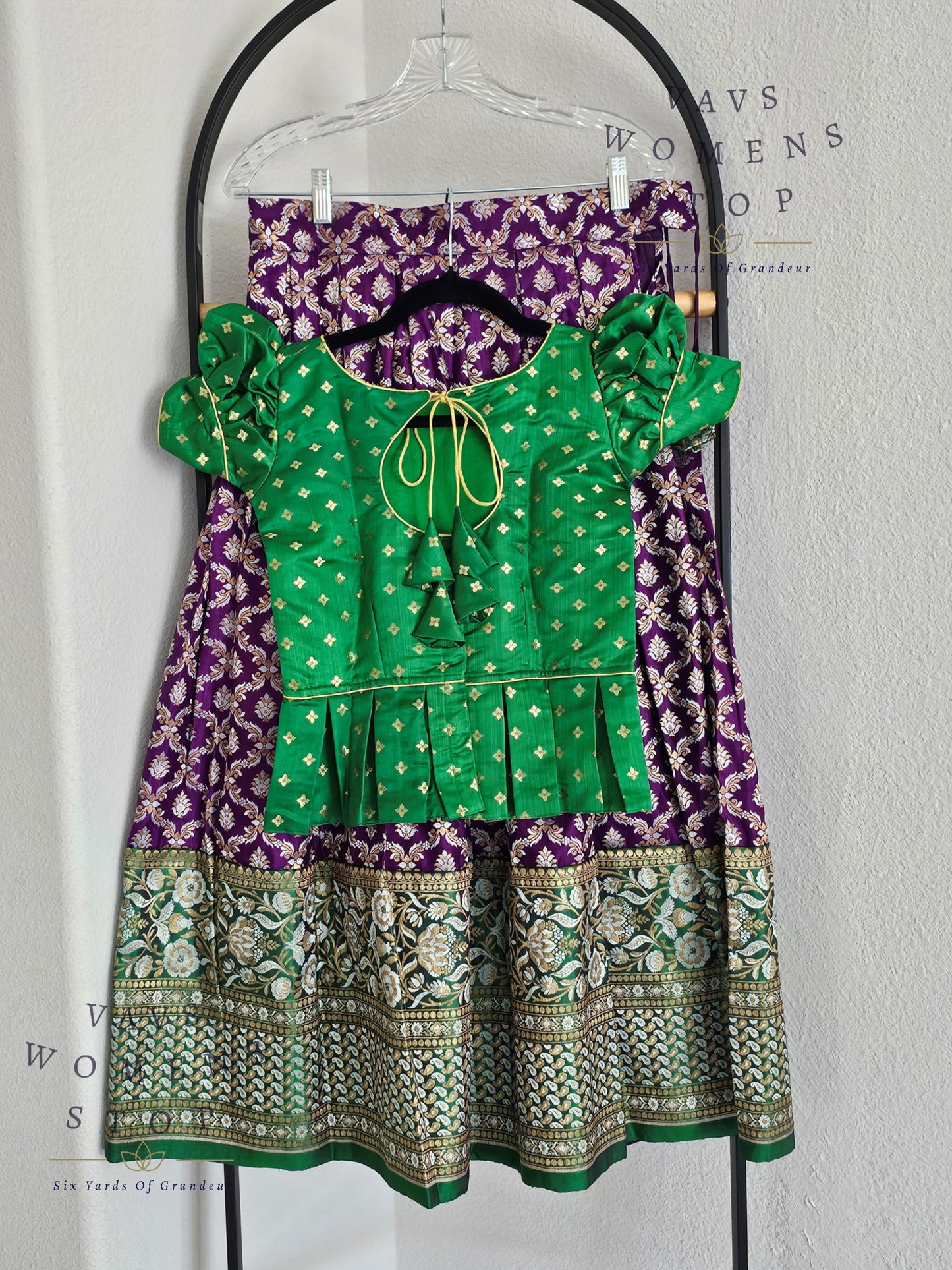 Satin Benarasi Lehenga/Langa Blouse