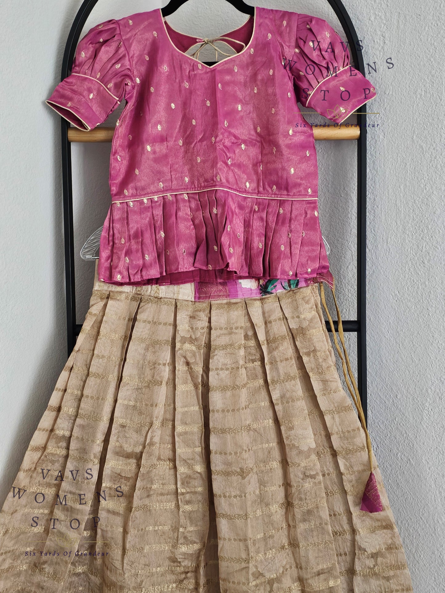 Designer Chanderi Silk Lehenga - Soft Tissue Blouse