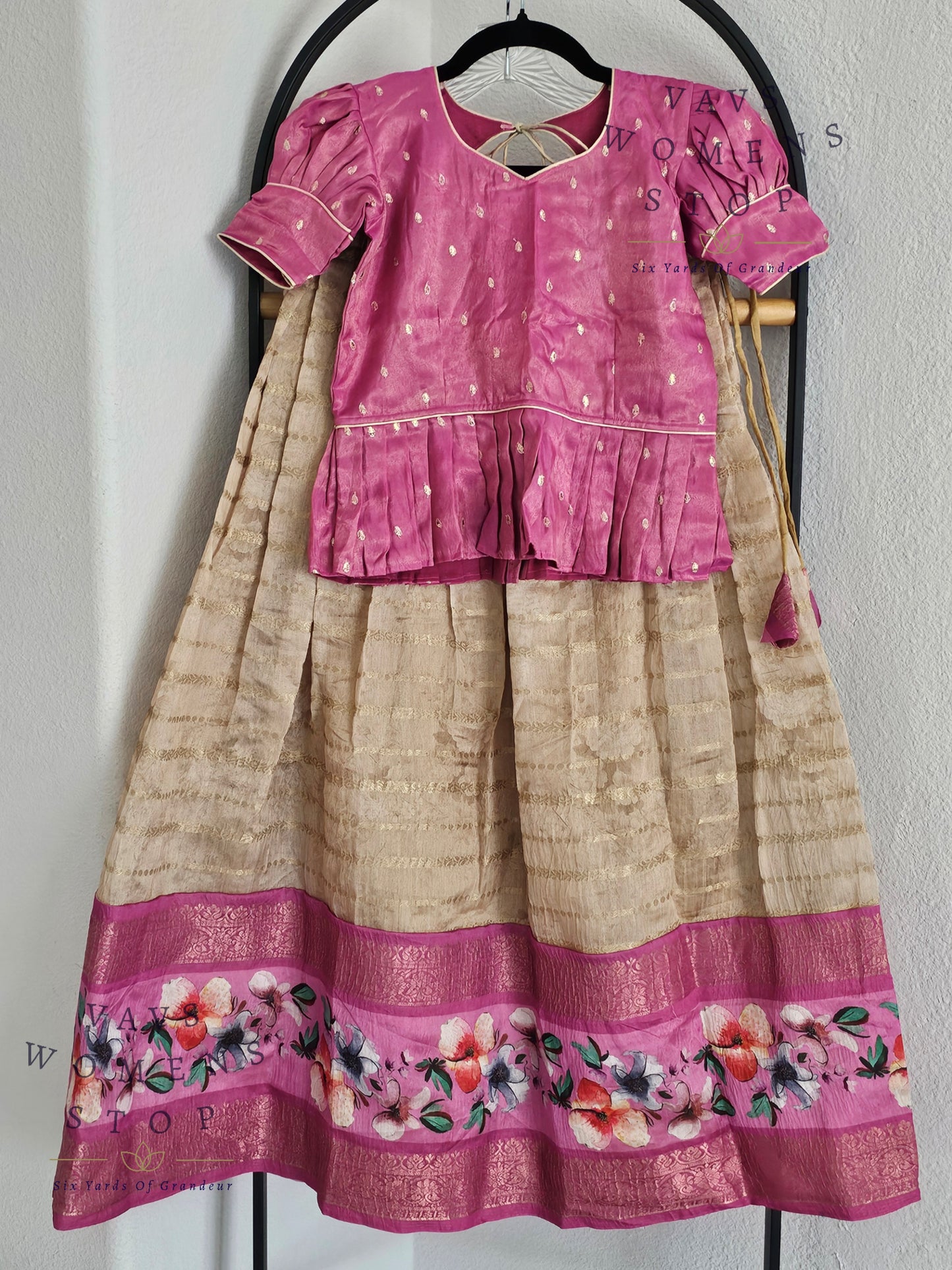 Designer Chanderi Silk Lehenga - Soft Tissue Blouse