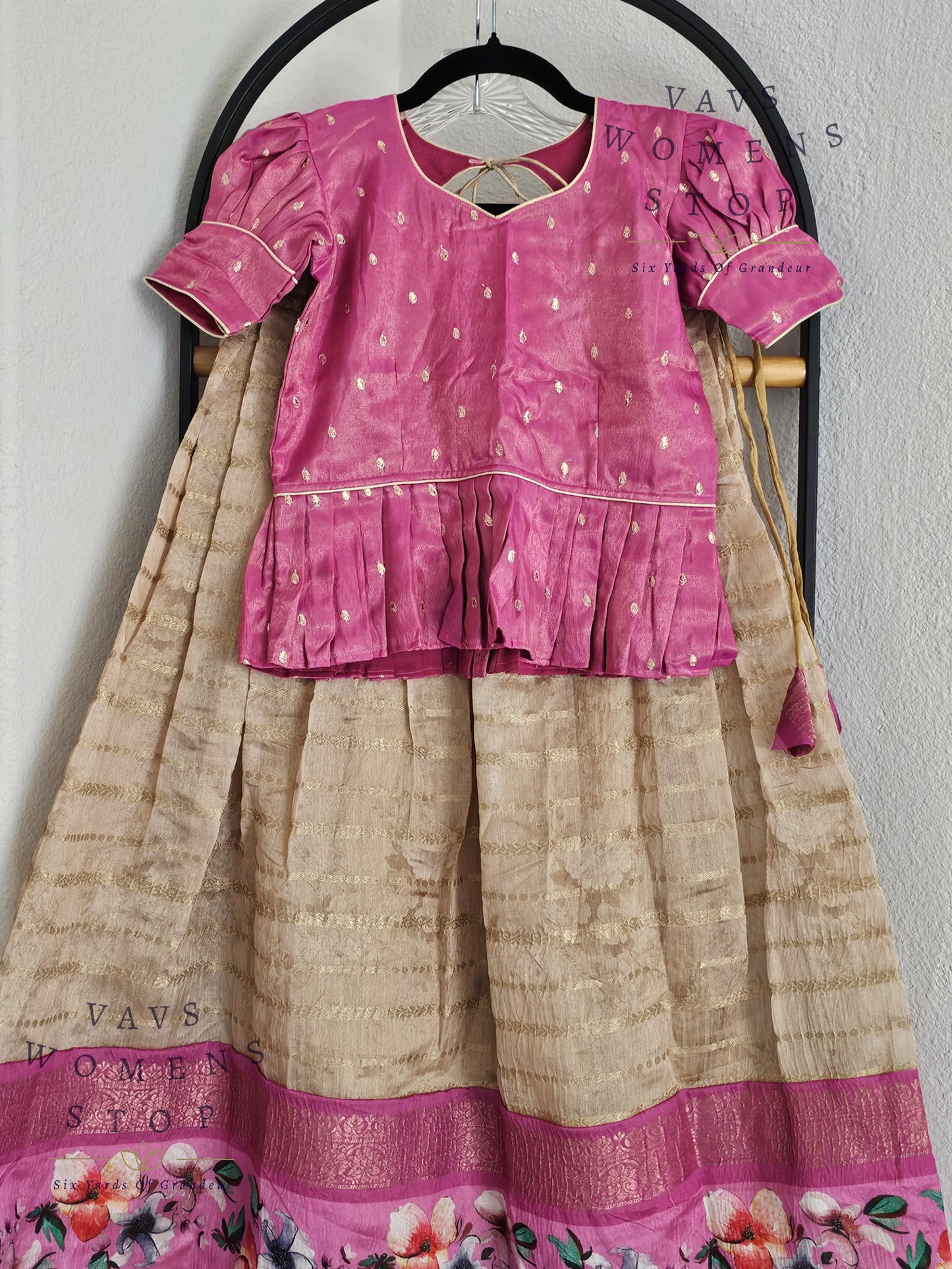 Designer Chanderi Silk Lehenga - Soft Tissue Blouse