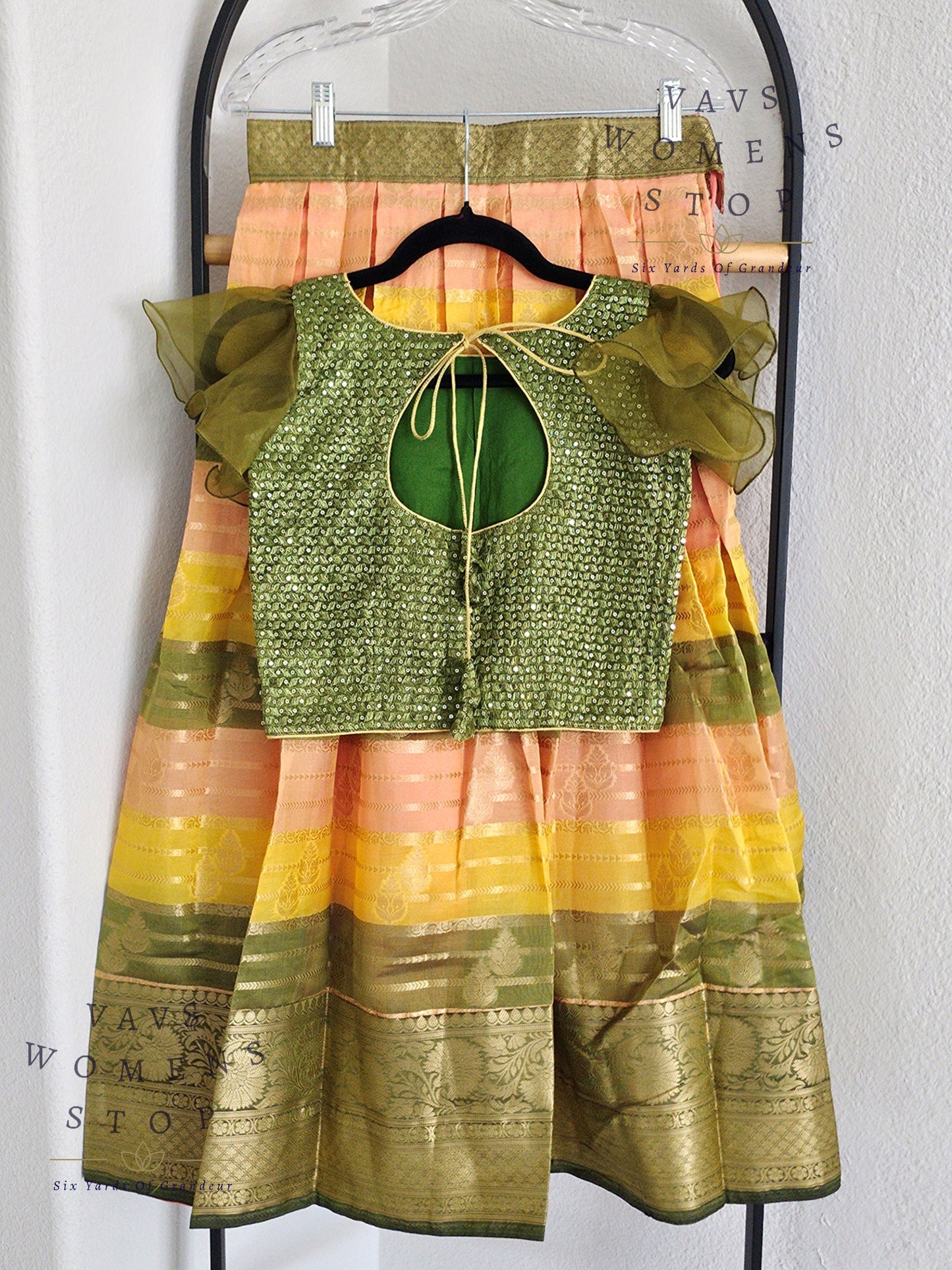 Designer Benarasi Chiniya Lehenga/Langa Blouse