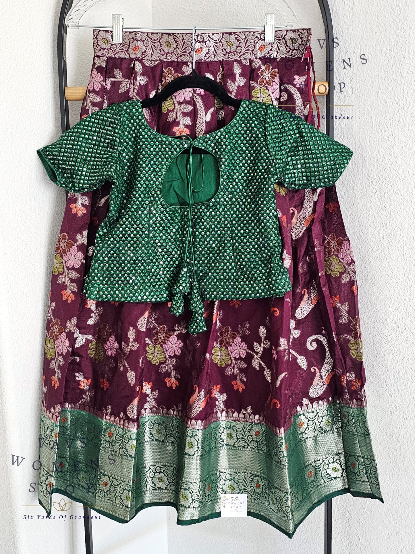 Designer Benarasi Chiniya Lehenga/Langa Blouse