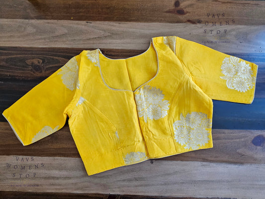 Yellow Shade Munga Crepe Silk Blouse
