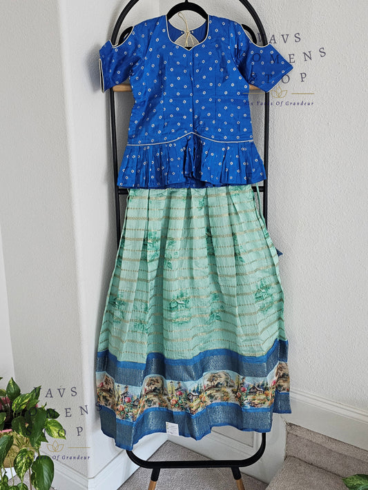 Designer Chanderi Silk Lehenga - Chinon Silk Blouse