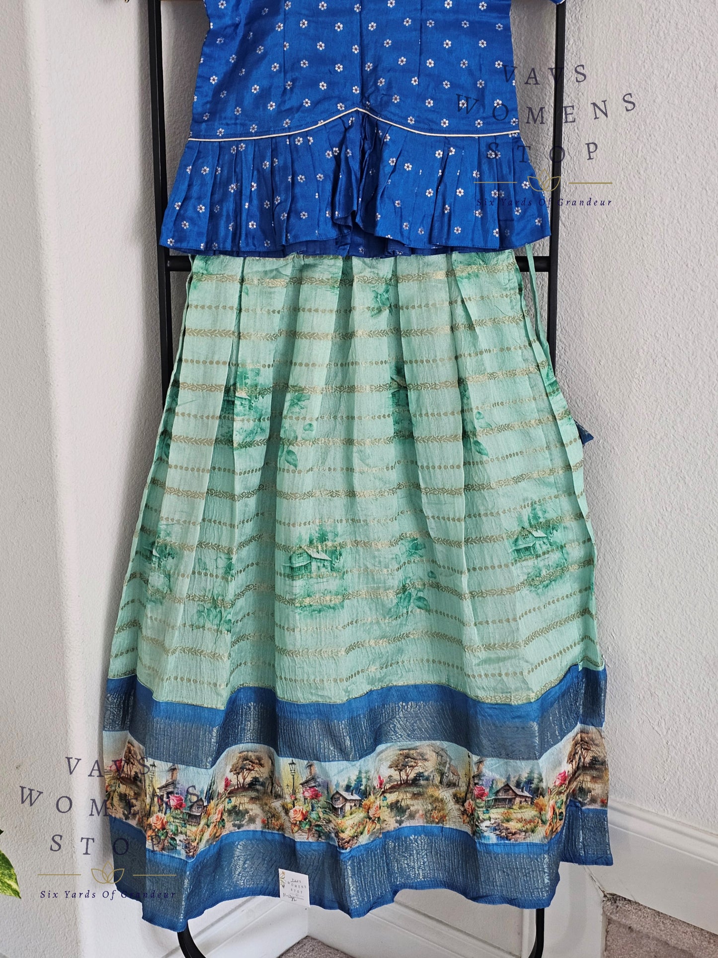 Designer Chanderi Silk Lehenga - Chinon Silk Blouse
