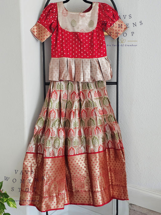 Designer Semi Kanchi Tissue Lehenga Blouse