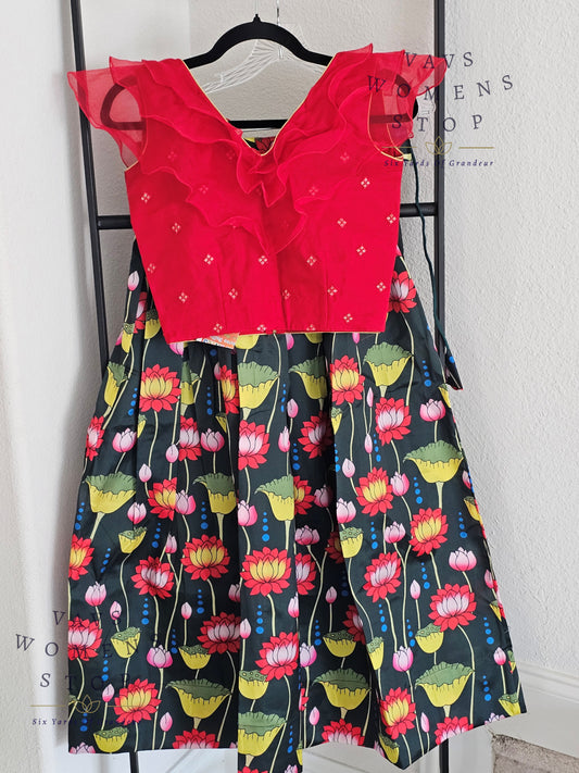 Kalamkari Print Lehenga Croptop Blouse