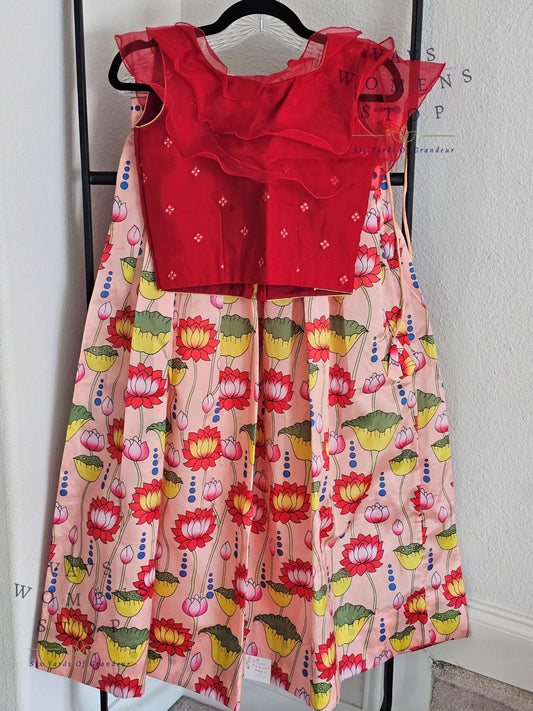 Kalamkari Print Lehenga Croptop Blouse